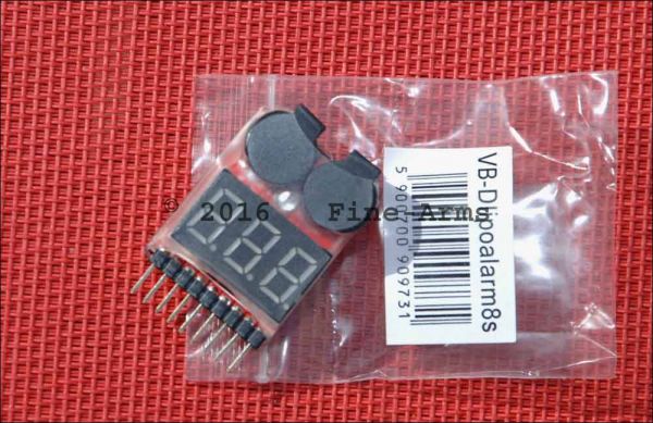 8Fields 1S / 8S einstellbarer Lipo Akku Volt Monitor und Alarmsummer