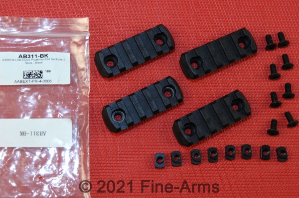 AABB M-LOK Nylon PICATINNY Rail Schienen Set 5 Slots schwarz
